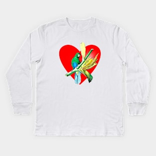 parakeet heart Kids Long Sleeve T-Shirt